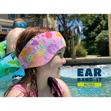 EAR BAND-IT Ultra Swimming Headband - Best Swimmer's Headband - Keep Water Out, Hold Earplugs in - Doctor Recommended - Secure Ear Plugs - Invented by ENT Physician - Medium (See Size Chart)