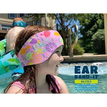 EAR BAND-IT Ultra Swimming Headband - Best Swimmer's Headband - Keep Water Out, Hold Earplugs in - Doctor Recommended - Secure Ear Plugs - Invented by ENT Physician - Medium (See Size Chart)