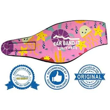 EAR BAND-IT Ultra Swimming Headband - Best Swimmer's Headband - Keep Water Out, Hold Earplugs in - Doctor Recommended - Secure Ear Plugs - Invented by ENT Physician - Medium (See Size Chart)