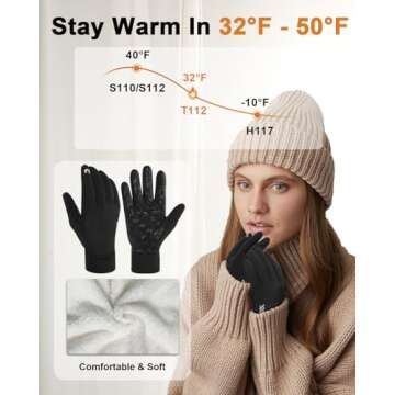 RIGWARL Upgraded Wool Winter Gloves for Cold Weather, Waterproof Gloves Gifts for Men Women with Tou...