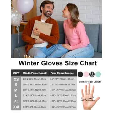 RIGWARL Upgraded Wool Winter Gloves for Cold Weather, Waterproof Gloves Gifts for Men Women with Touchscreen, Late Fall and Early Winter Running Gloves for Walking The Dog Hiking Skiing Snow, L