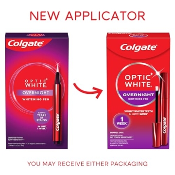 Colgate Optic White Overnight Teeth Whitening Pen, Teeth Stain Remover to Whiten Teeth, 35 Nightly Treatments
