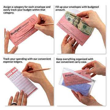 Cash Envelope System Assorted Colors for Budgeting