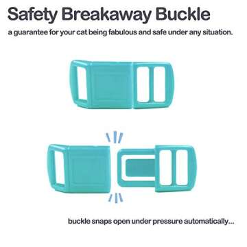 waaag Cat Collars, Gold Moons and Stars Cat Collar, Safety Breakaway Cat Collar, Glow in The Dark (Kitten 6.5"-10" Neck, Black)