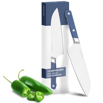 Misen Japanese Santoku Chef Knife - 7.5 Inch High Carbon Stainless Steel - Classic Japanese Knife De...