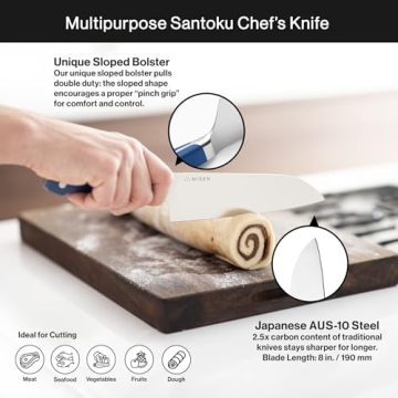 Misen Japanese Santoku Chef Knife - Razor Sharp Kitchen Tool