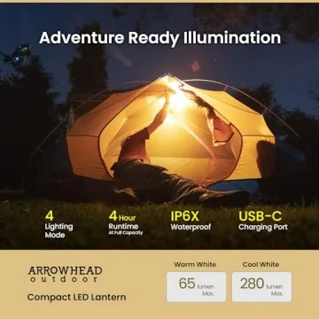 ARROWHEAD LED Camping Lantern with USB-C Charging