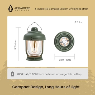 ARROWHEAD LED Camping Lantern with USB-C Charging
