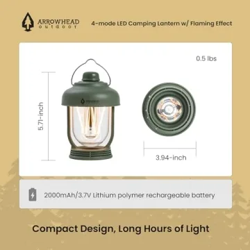 ARROWHEAD LED Camping Lantern with USB-C Charging