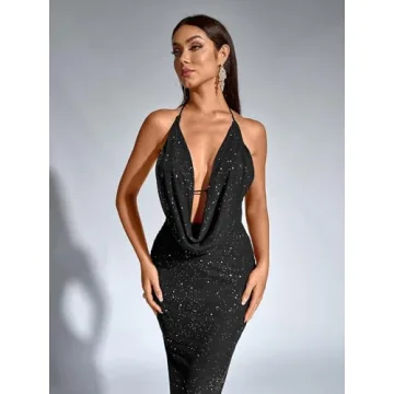KUTUMAI Sequin Bodycon Maxi Dress for Glamorous Events
