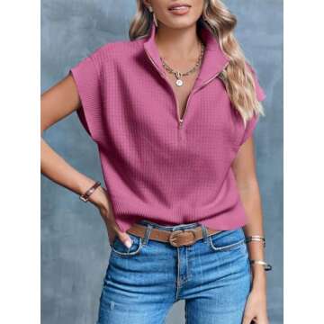 Langwyqu Womens Cropped Knit Top Lightweight Stylish Vest