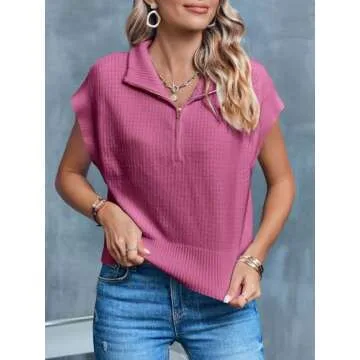 Langwyqu Womens Cropped Knit Top Lightweight Stylish Vest