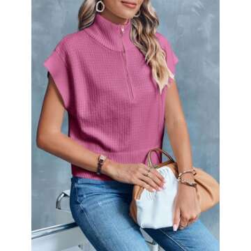 Langwyqu Womens Cropped Knit Top Lightweight Stylish Vest