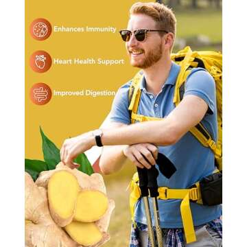Organic Turmeric & Ginger Capsules with BioPerine - 95% Curcuminoids for Joint Health & Immunity