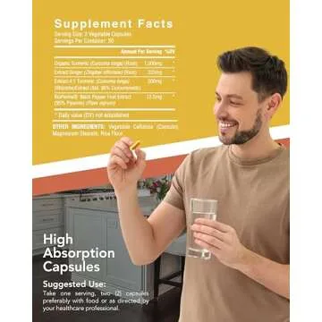 Organic Turmeric & Ginger Capsules for Joint & Digestion Support