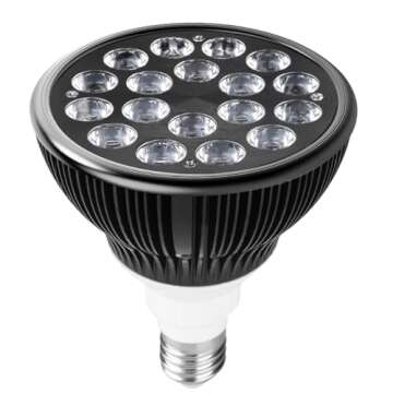 HIGROW LED Aquarium Blue Light Blub, 18W (36W Equivalent) LED Plant Grow Light Bulb with 450-460nm Blue LEDs for Indoor Plants Veg and Aquarium Plants Growing