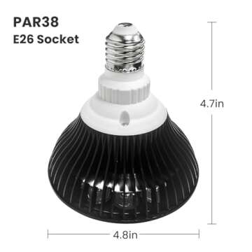 HIGROW LED Aquarium Blue Light Blub, 18W (36W Equivalent) LED Plant Grow Light Bulb with 450-460nm Blue LEDs for Indoor Plants Veg and Aquarium Plants Growing