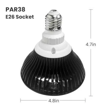 HIGROW LED Aquarium Blue Light Blub, 18W (36W Equivalent) LED Plant Grow Light Bulb with 450-460nm Blue LEDs for Indoor Plants Veg and Aquarium Plants Growing