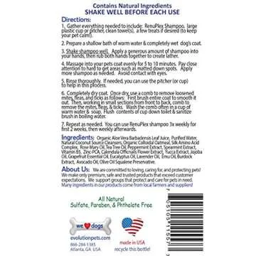 RenuPlex Medicated Dog Mange Shampoo - All Natural & Effective