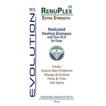 RenuPlex Medicated Dog Mange Shampoo - All Natural & Effective