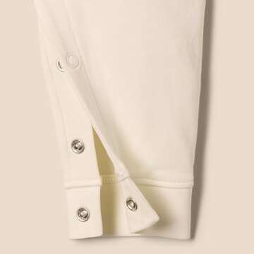 Amazon Essentials x Sofia Grainge Unisex Babies' Sleep and Play Bodysuit, Pack of 2, Ivory/Navy, Preemie