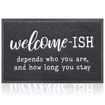 JJUUYOU Welcome Mats Front Door Mat Indoor Outdoor Entryway with Anti Slip Rubber Back Funny Welcome...
