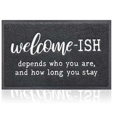 JJUUYOU Welcome Mats Front Door Mat Indoor Outdoor Entryway with Anti Slip Rubber Back Funny Welcome...