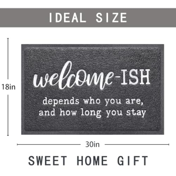 JJUUYOU Funny Welcome Mat for Indoor Outdoor Entrances