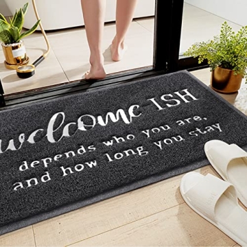 JJUUYOU Funny Welcome Mat for Indoor Outdoor Entrances
