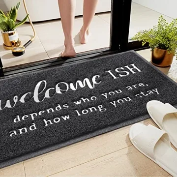 JJUUYOU Funny Welcome Mat for Indoor Outdoor Entrances
