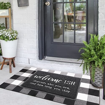 JJUUYOU Funny Welcome Mat for Indoor Outdoor Entrances