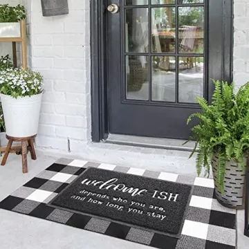 JJUUYOU Funny Welcome Mat for Indoor Outdoor Entrances