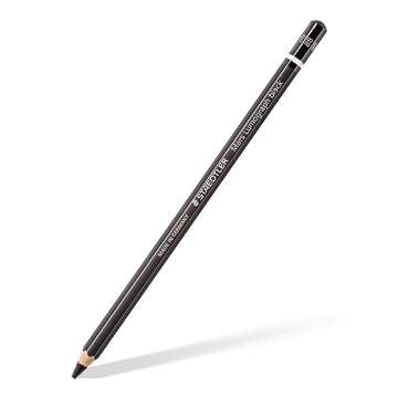 Staedtler Mars Lumograph Black, Carbon Blend Provides Jet Black Lines, Professional Art Pencils, Tin of 6 Assorted Black Sketch Pencils, 100B G6