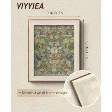VIYYIEA Framed Canvas Wall Art, Vintage Wall Art for Living Room, Boho Oil Painting Picture Summer H...