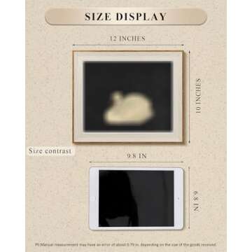 VIYYIEA Framed Canvas Wall Art, Vintage Wall Art for Living Room, Boho Oil Painting Picture Summer Home Decor Bathroom Wall Decor Gifts for Friends or Family -【Mirror Flower】-(10"x12")