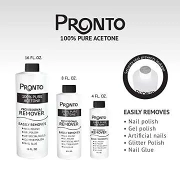 Pronto 100% Acetone Nail Polish Remover for Quick Gel Removal