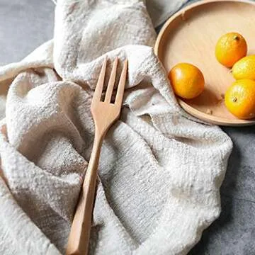 Meking Cotton Linen Napkin 17x26 inches (45x65cm) Photography Props, Off-White Table Napkin Styling Mats for Flat Lay Food Photography for Rustic, Ins Style Dinners Parties Wedding