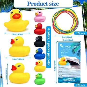 72 PCS Duck Tag Cruise Kits Duck Tags for Cruising Set Include Cruising Rubber Duck Tags Small Cruis...