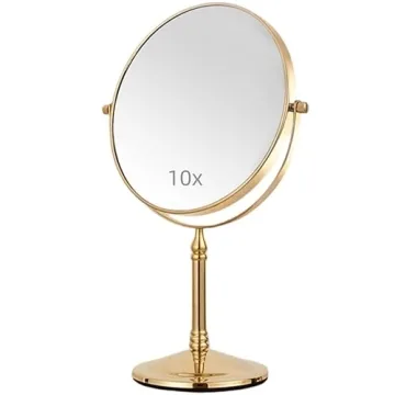 Gecious Gold Makeup Mirror 1X/10X Elegant Design