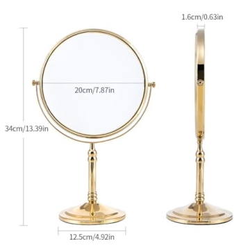 Gecious Gold Makeup Mirror 1X/10X Elegant Design