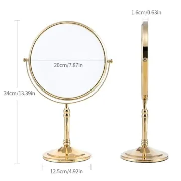 Gecious Gold Makeup Mirror 1X/10X Elegant Design
