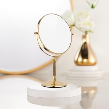 Gecious Gold Makeup Mirror 1X/10X Elegant Design