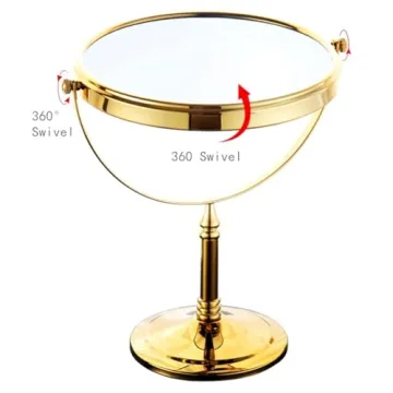 Gecious Gold Makeup Mirror 1X/10X Elegant Design