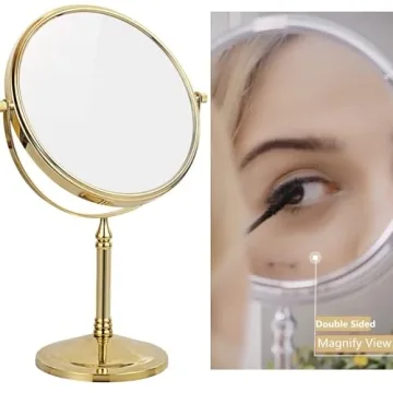 Gecious Gold Makeup Mirror 1X/10X Elegant Design