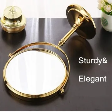 Gecious Gold Makeup Mirror 1X/10X Elegant Design