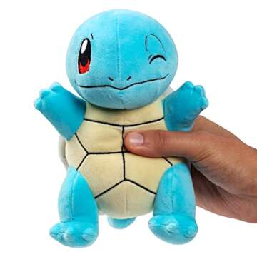 Pokemon 8" Squirtle Plush - Officially Licensed - Generation 1 Starter Figure - Quality Soft Stuffed Animal Toy - Valentine's Day & Easter Basket Stuffer Gift for Kids, Boys, Girls - 2+