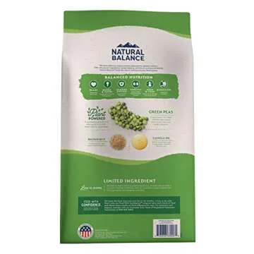 Natural Balance Limited Ingredient Adult Dry Dog Food with Vegan Plant Based Protein and Healthy Gra...