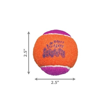 KONG SqueakAir Birthday Balls - Safe Fetch Tennis Balls
