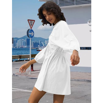 Trendy Tiko Miko Long Sleeve V Neck Swing Dress
