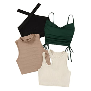 MakeMeChic Women's Ribbed Knit Crop Tops Pack Stylish Comfort